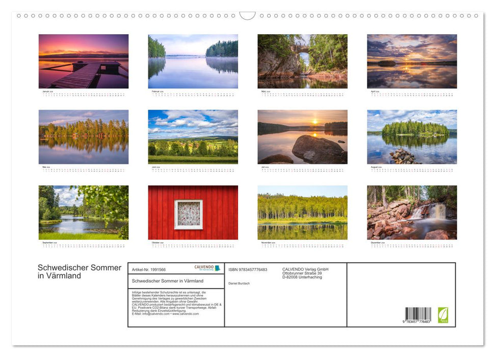 Schwedischer Sommer in Värmland (CALVENDO Wandkalender 2026)