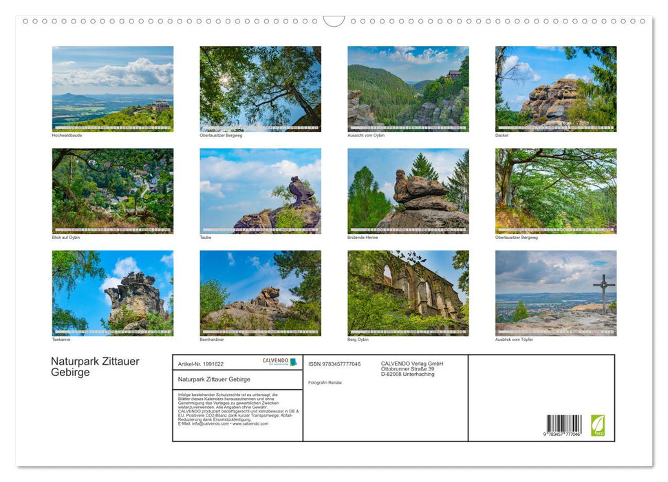 Naturpark Zittauer Gebirge (CALVENDO Wandkalender 2026)