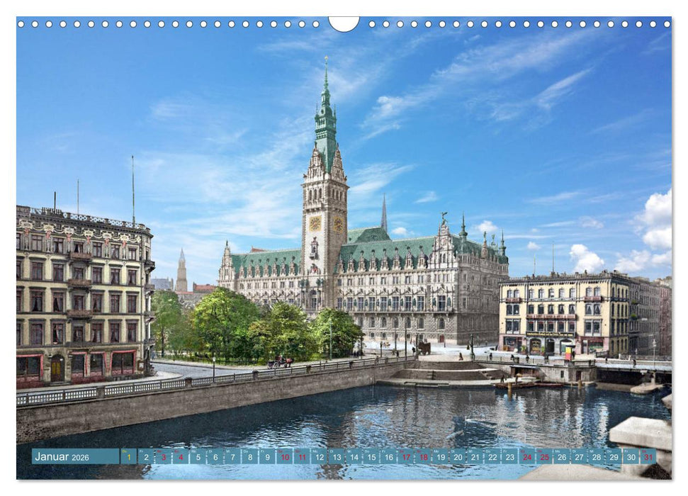 Hamburg zur Kaiserzeit - Fotos neu restauriert und koloriert (CALVENDO Wandkalender 2026)