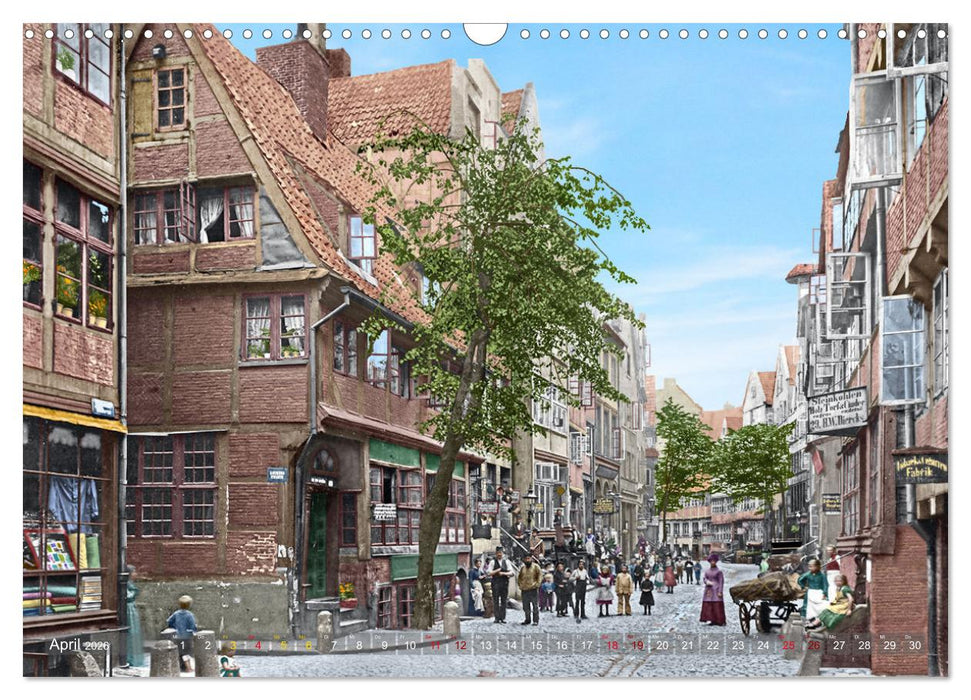 Hamburg zur Kaiserzeit - Fotos neu restauriert und koloriert (CALVENDO Wandkalender 2026)