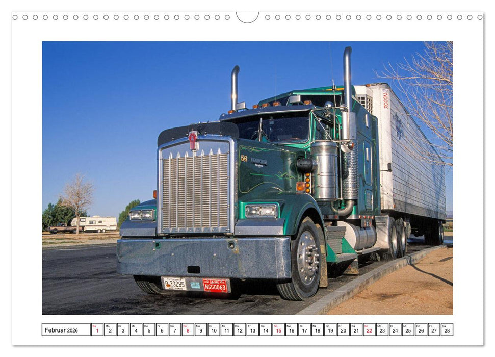 US-Trucks - Auf Achse in Amerika (CALVENDO Wandkalender 2026)