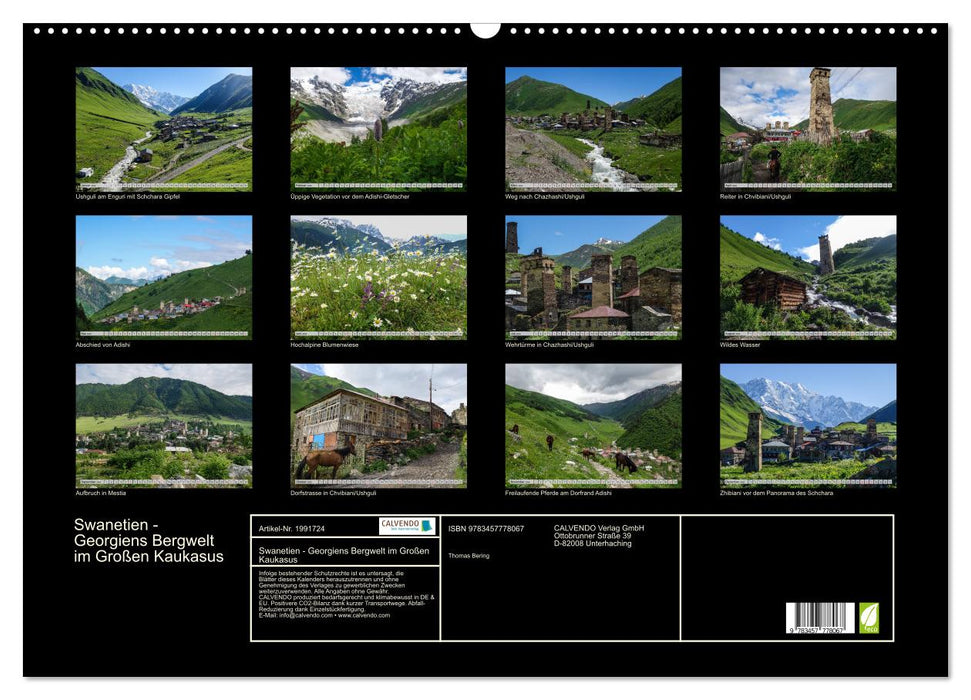 Swanetien - Georgiens Bergwelt im Großen Kaukasus (CALVENDO Wandkalender 2026)