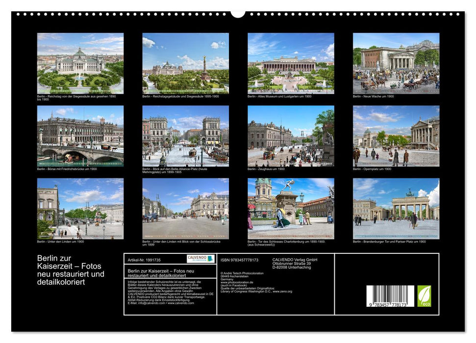 Berlin zur Kaiserzeit – Fotos neu restauriert und detailkoloriert (CALVENDO Premium Wandkalender 2026)