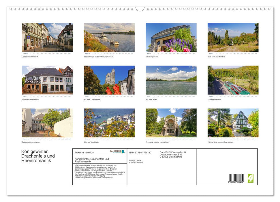 Königswinter. Drachenfels und Rheinromantik (CALVENDO Wandkalender 2026)