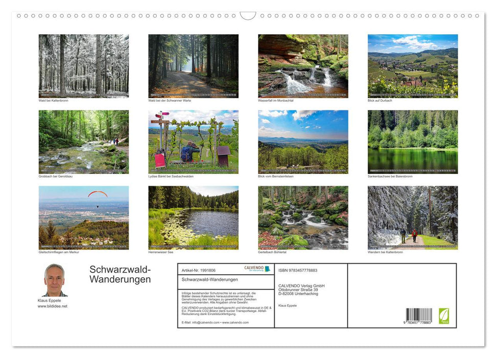Schwarzwald-Wanderungen (CALVENDO Wandkalender 2026)
