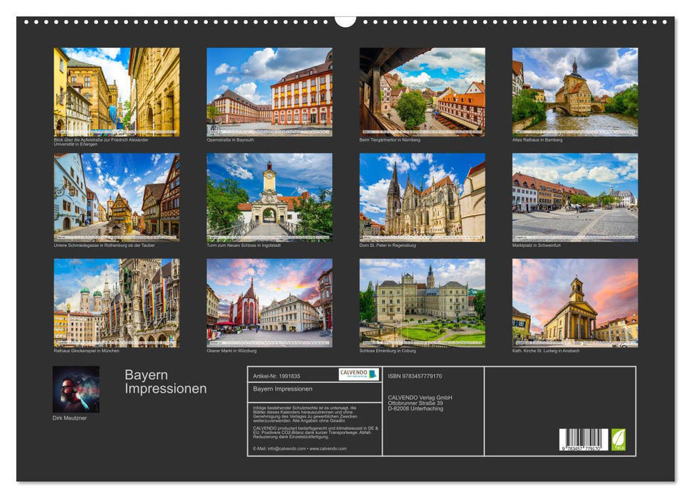 Bayern Impressionen (CALVENDO Wandkalender 2026)