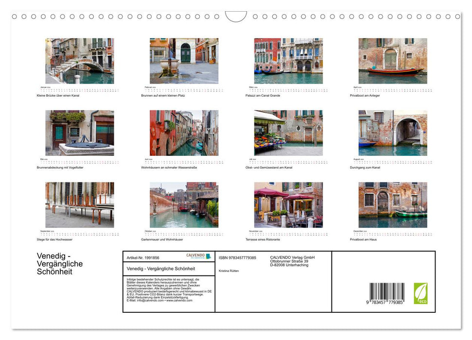 Venedig - Vergängliche Schönheit (CALVENDO Wandkalender 2026)