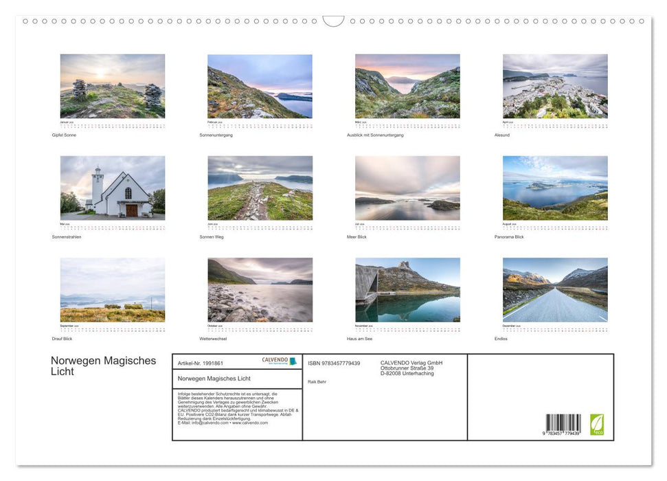 Norwegen Magisches Licht (CALVENDO Wandkalender 2026)