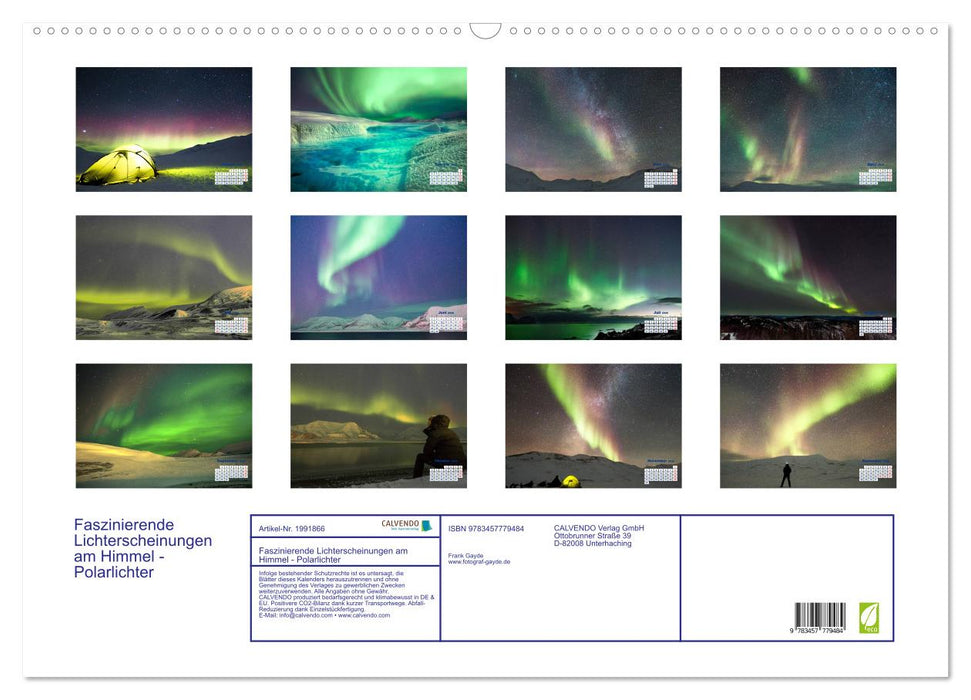 Faszinierende Lichterscheinungen am Himmel - Polarlichter (CALVENDO Wandkalender 2026)