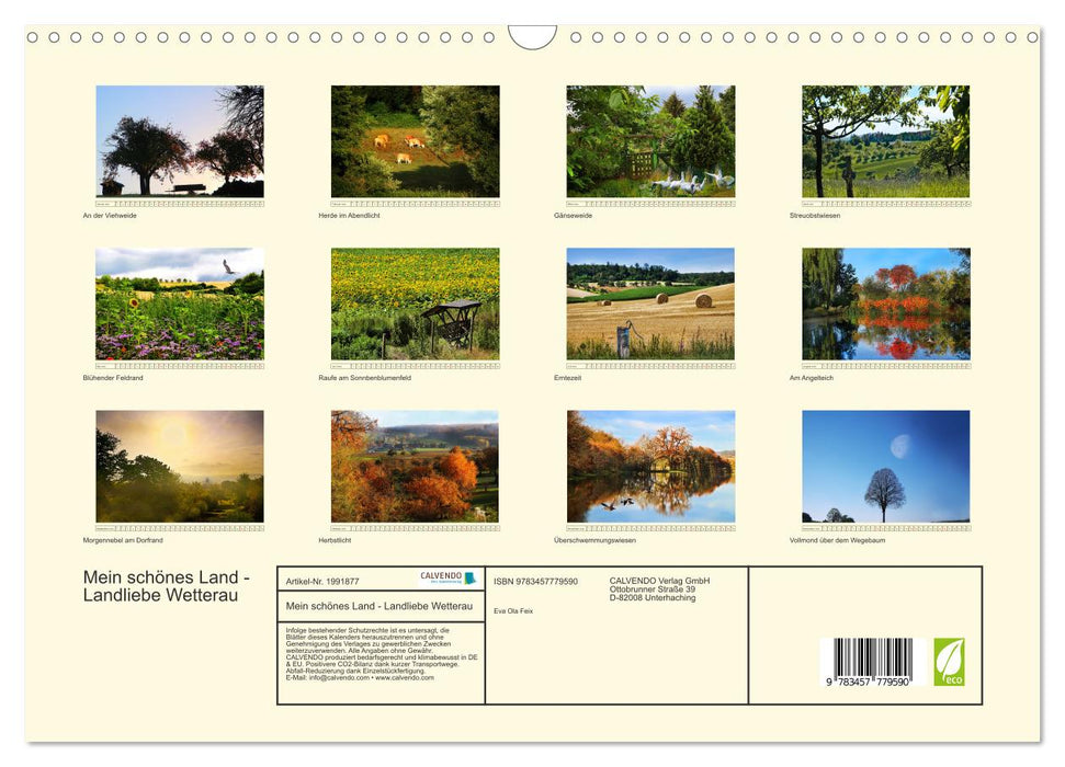 Mein schönes Land - Landliebe Wetterau (CALVENDO Wandkalender 2026)