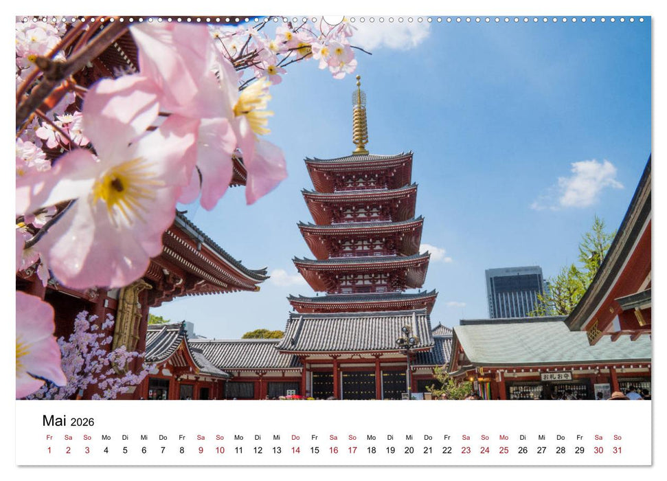 Tokio Kalender mit historischen Tempeln und Schreinen (CALVENDO Wandkalender 2026)