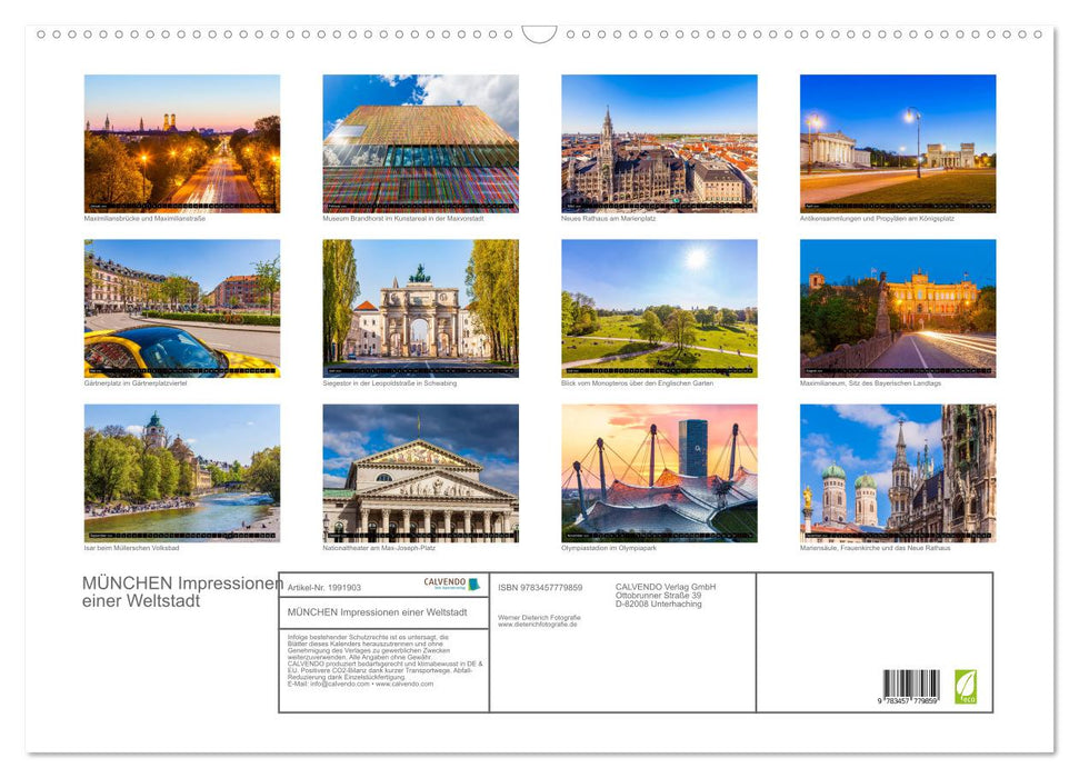 MÜNCHEN Impressionen einer Weltstadt (CALVENDO Wandkalender 2026)