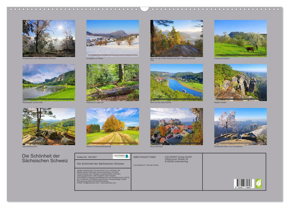 Die Schönheit der Sächsischen Schweiz (CALVENDO Wandkalender 2026)