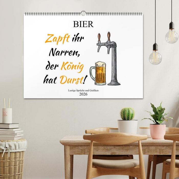 Bier - Lustige Sprüche und Grafiken (CALVENDO Wandkalender 2026)