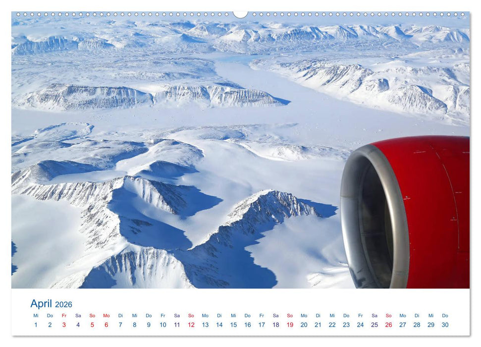 Polarflug Kurs Nordpol (CALVENDO Wandkalender 2026)