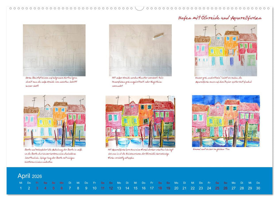 Mal einfach mit ! 12 ausführliche Schritt für Schritt Anleitungen (CALVENDO Wandkalender 2026)
