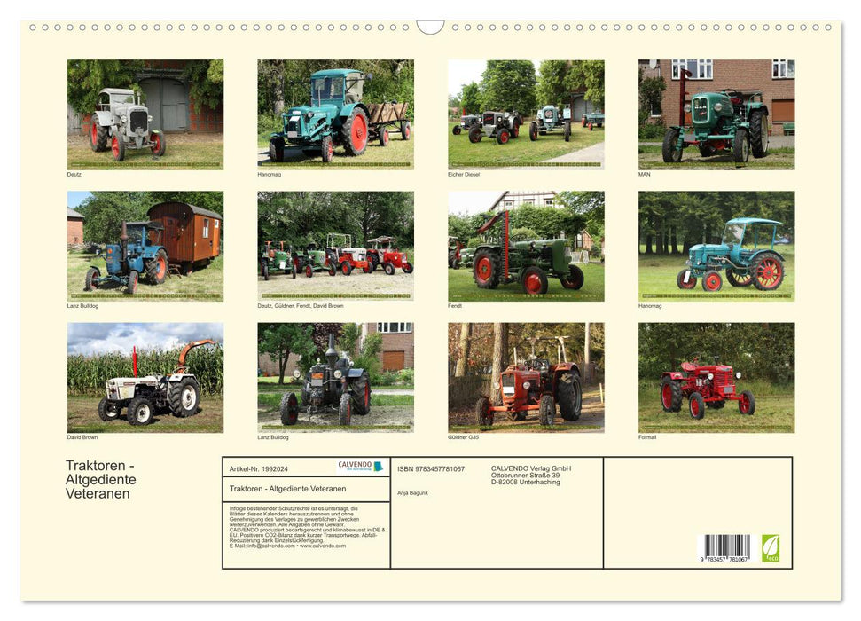 Traktoren - Altgediente Veteranen (CALVENDO Wandkalender 2026)