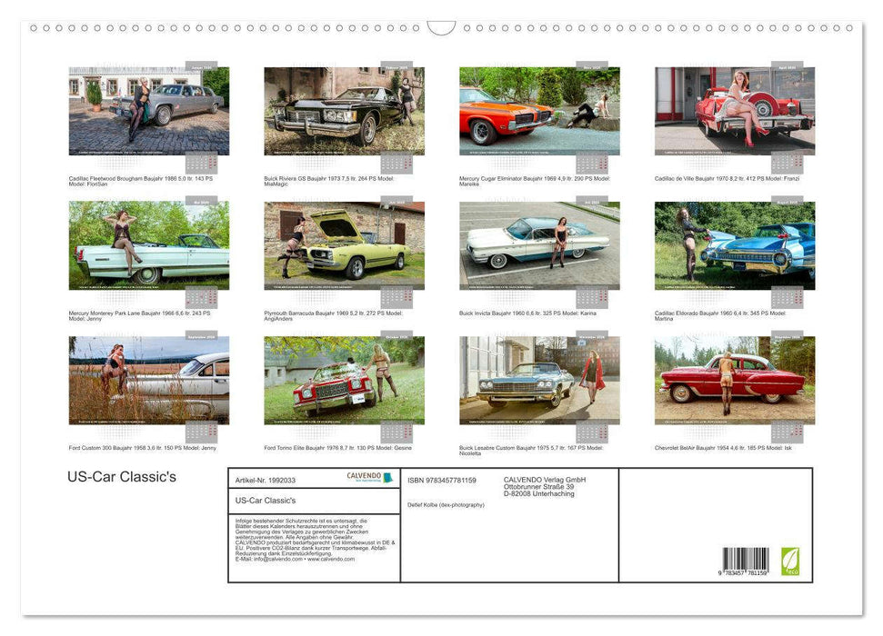 US-Car Classic's (CALVENDO Wandkalender 2026)