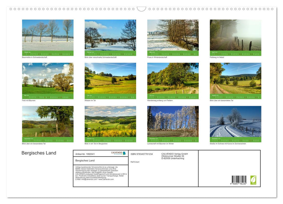Bergisches Land (CALVENDO Wandkalender 2026)