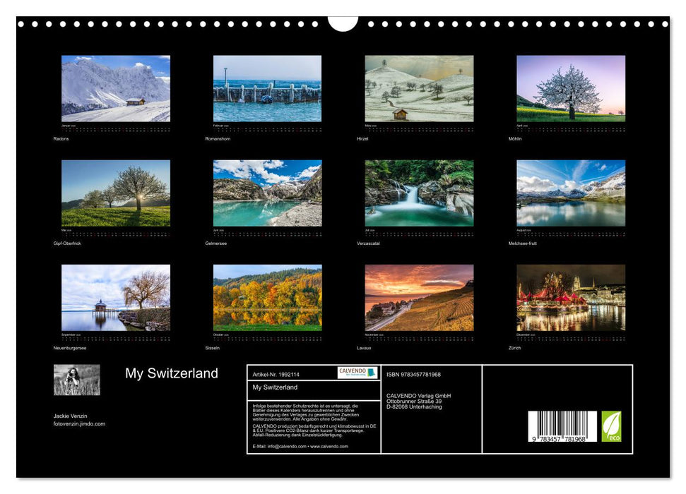 My Switzerland (CALVENDO Wandkalender 2026)