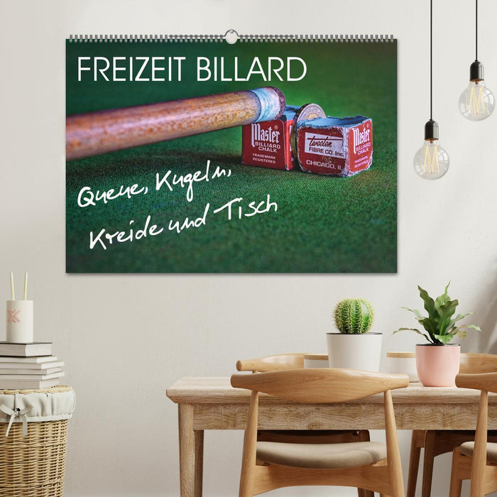 Freizeit Billard - Queue, Kugeln, Kreide und Tisch (CALVENDO Wandkalender 2026)