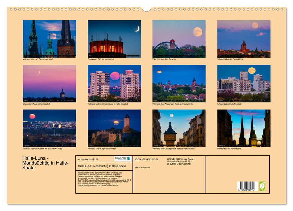 Halle-Luna - Mondsüchtig in Halle-Saale (CALVENDO Wandkalender 2026)