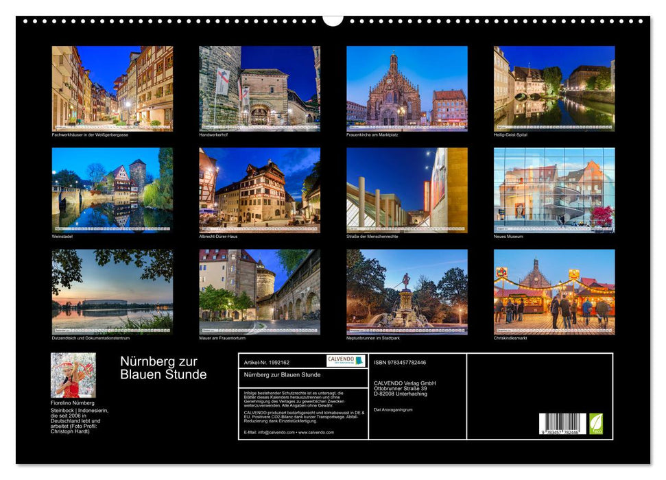 Nürnberg zur Blauen Stunde (CALVENDO Wandkalender 2026)