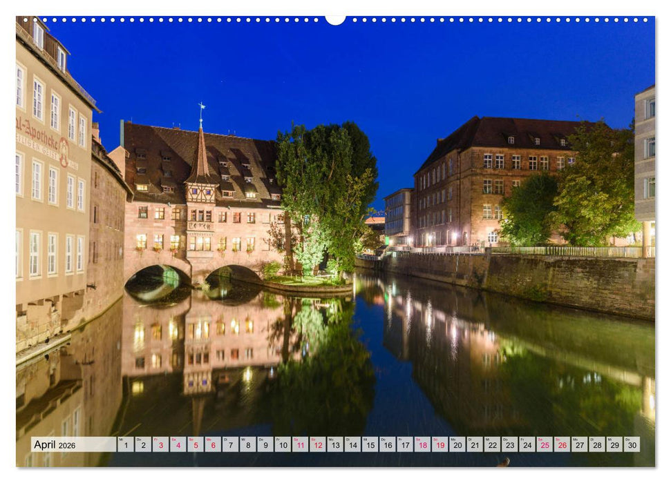 Nürnberg zur Blauen Stunde (CALVENDO Wandkalender 2026)