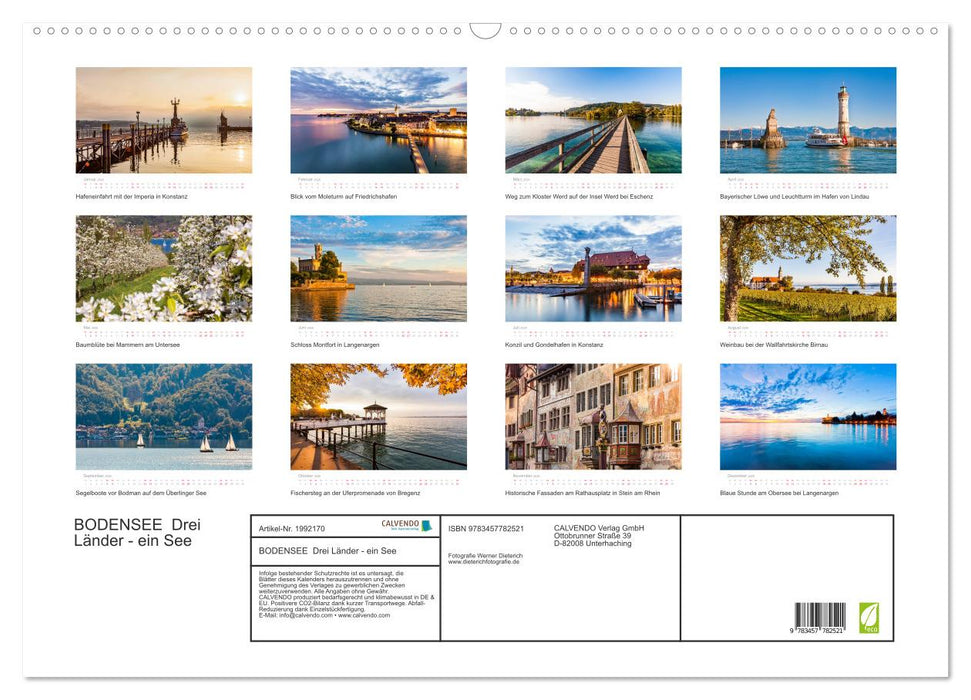 BODENSEE Drei Länder - ein See (CALVENDO Wandkalender 2026)