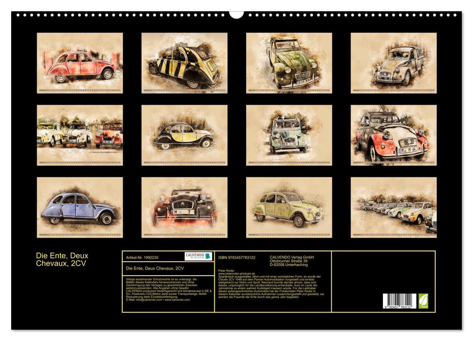 Die Ente, Deux Chevaux, 2CV (CALVENDO Wandkalender 2026)