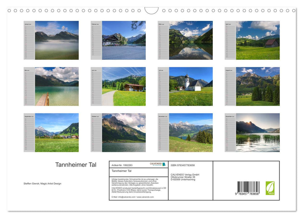 Tannheimer Tal (CALVENDO Wandkalender 2026)