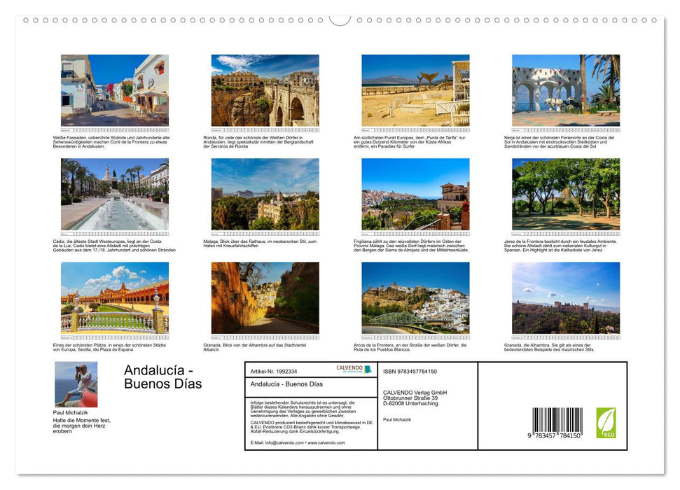 Andalucía - Buenos Días (CALVENDO Premium Wandkalender 2026)