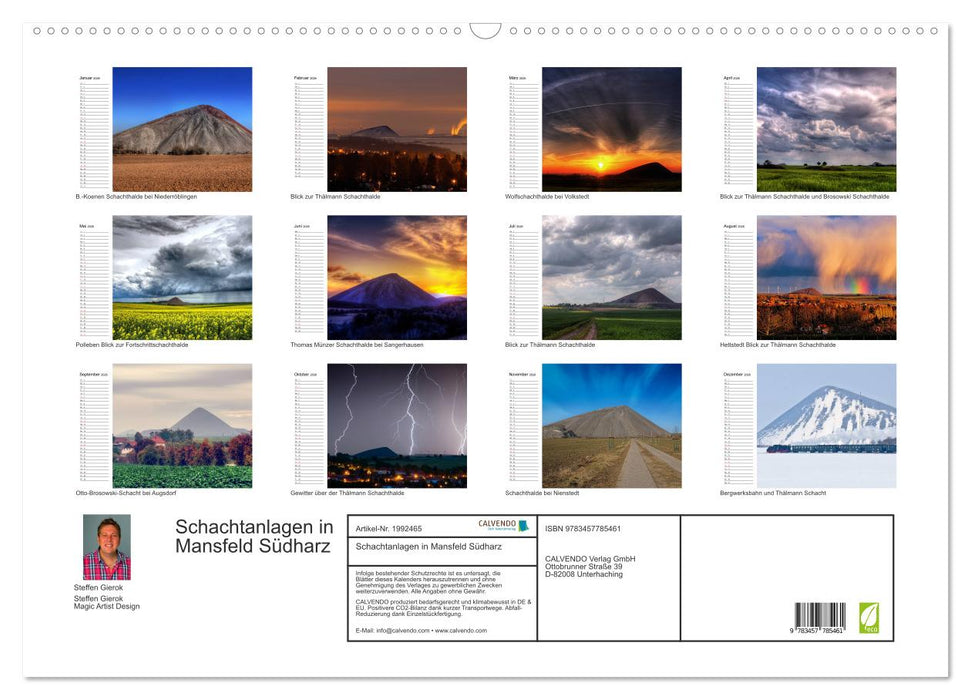 Schachtanlagen in Mansfeld Südharz (CALVENDO Wandkalender 2026)