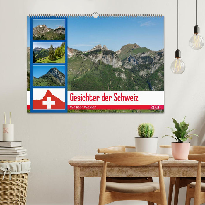 Gesichter der Schweiz - Walliser Weiden (CALVENDO Wandkalender 2026)