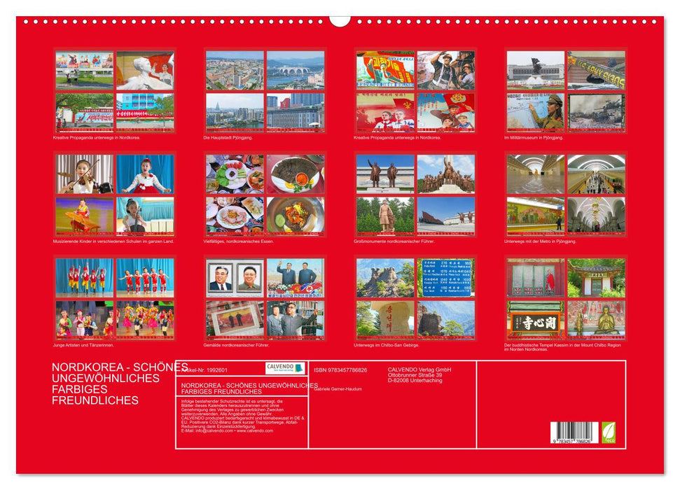 NORDKOREA - SCHÖNES UNGEWÖHNLICHES FARBIGES FREUNDLICHES (CALVENDO Wandkalender 2026)
