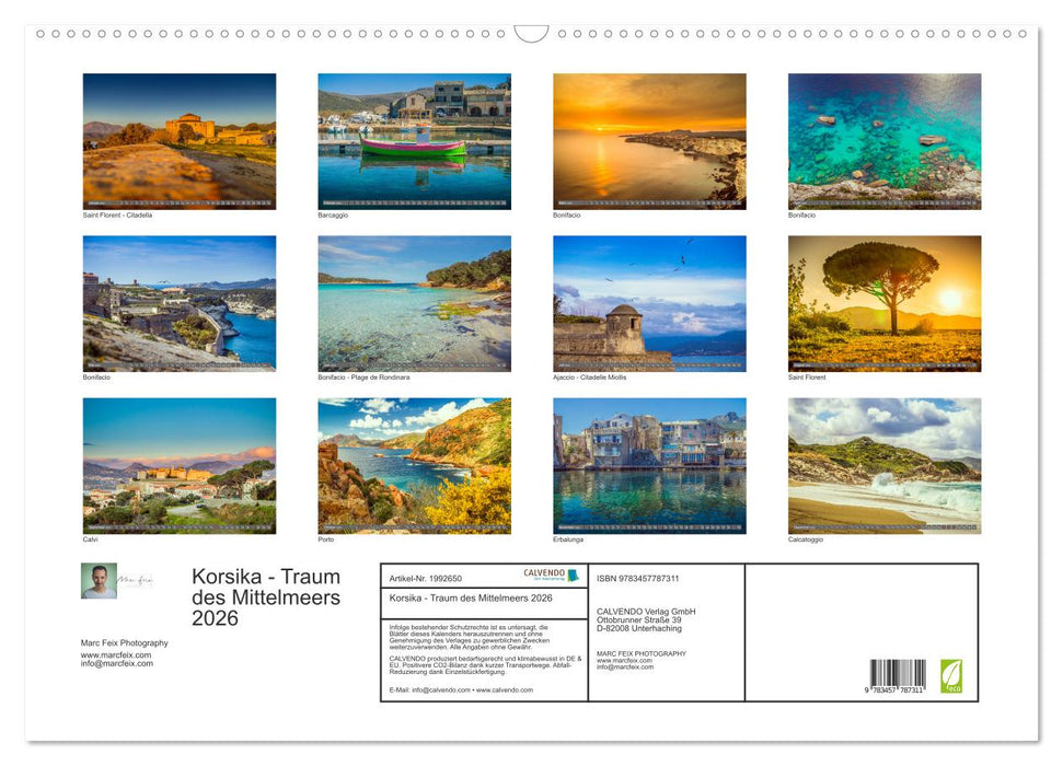 Korsika - Traum des Mittelmeers 2026 (CALVENDO Wandkalender 2026)