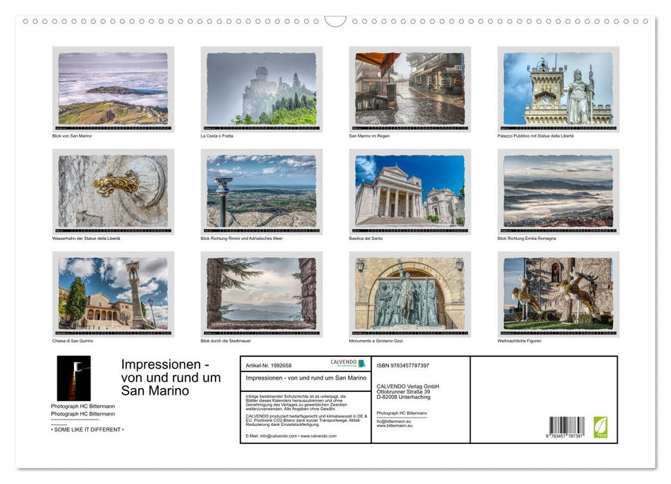 Impressionen - von und rund um San Marino (CALVENDO Wandkalender 2026)