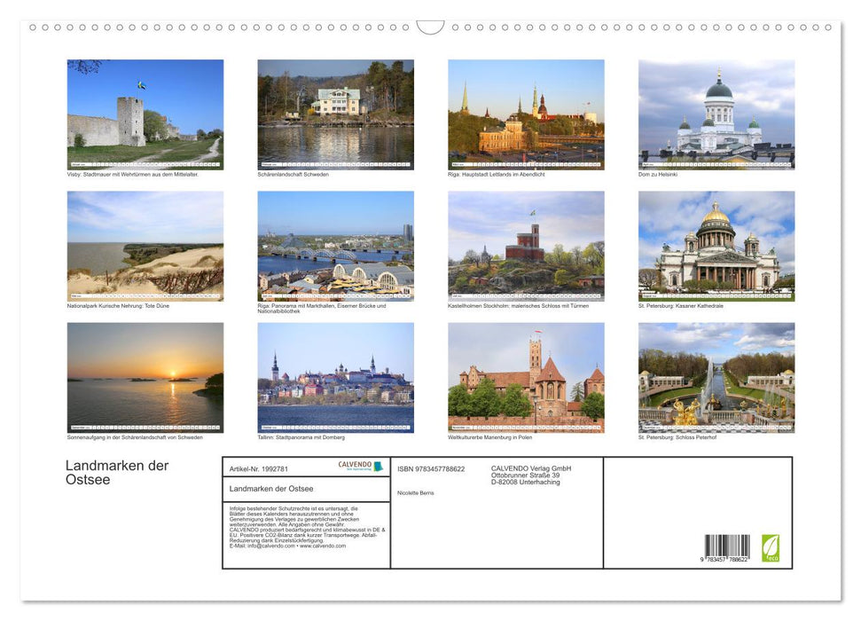 Landmarken der Ostsee (CALVENDO Wandkalender 2026)