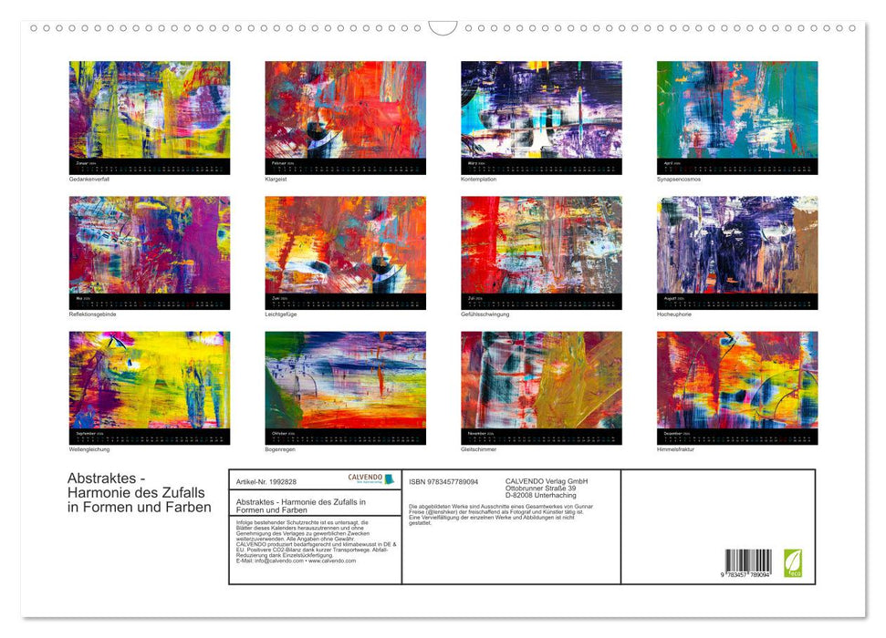 Abstraktes - Harmonie des Zufalls in Formen und Farben (CALVENDO Wandkalender 2026)