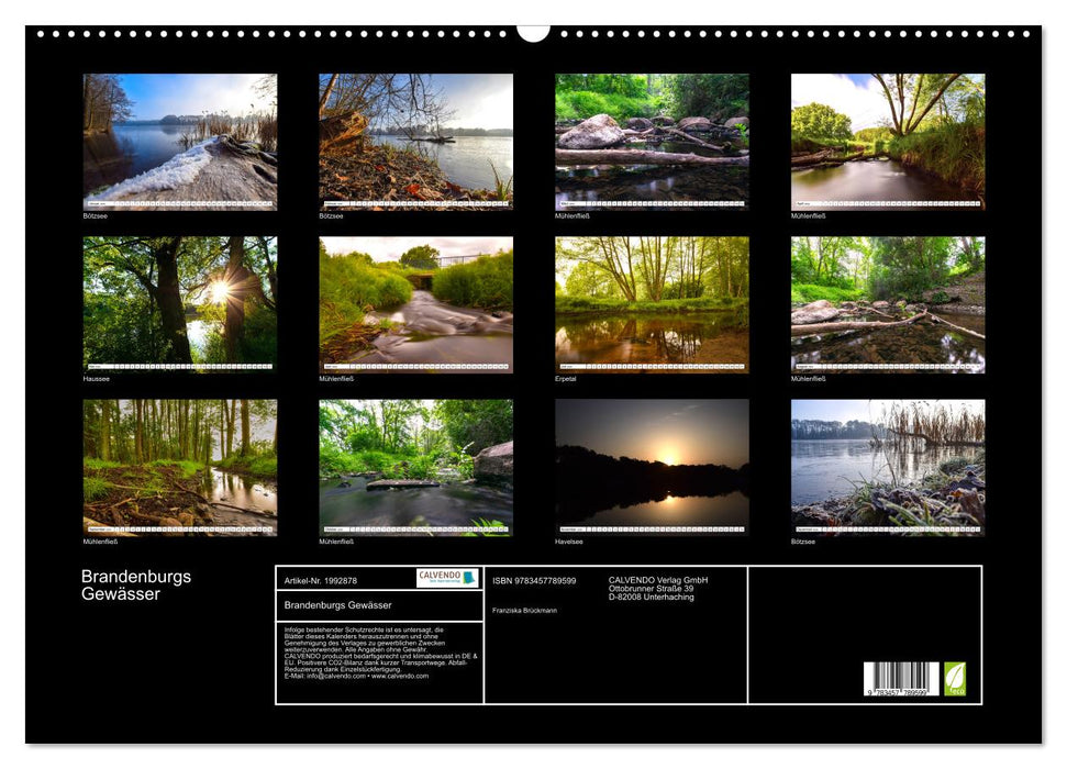Brandenburgs Gewässer (CALVENDO Wandkalender 2026)