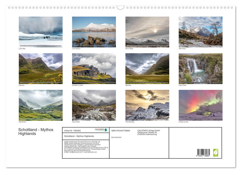 Schottland - Mythos Highlands (CALVENDO Wandkalender 2026)