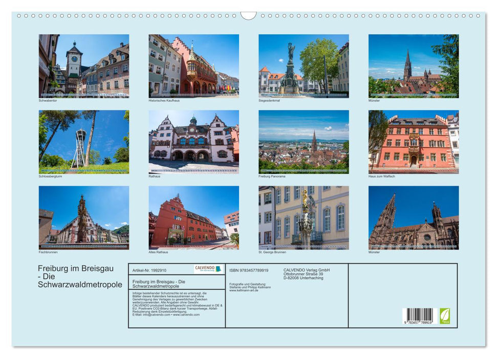 Freiburg im Breisgau - Die Schwarzwaldmetropole (CALVENDO Wandkalender 2026)