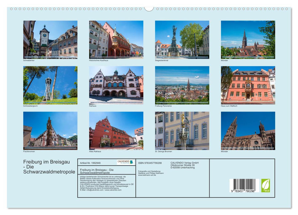 Freiburg im Breisgau - Die Schwarzwaldmetropole (CALVENDO Premium Wandkalender 2026)