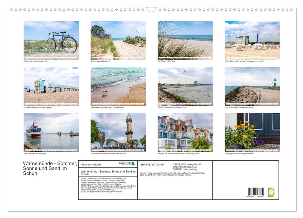 Warnemünde - Sommer, Sonne und Sand im Schuh (CALVENDO Wandkalender 2026)