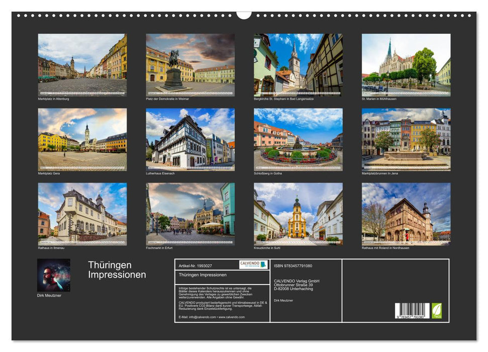 Thüringen Impressionen (CALVENDO Wandkalender 2026)