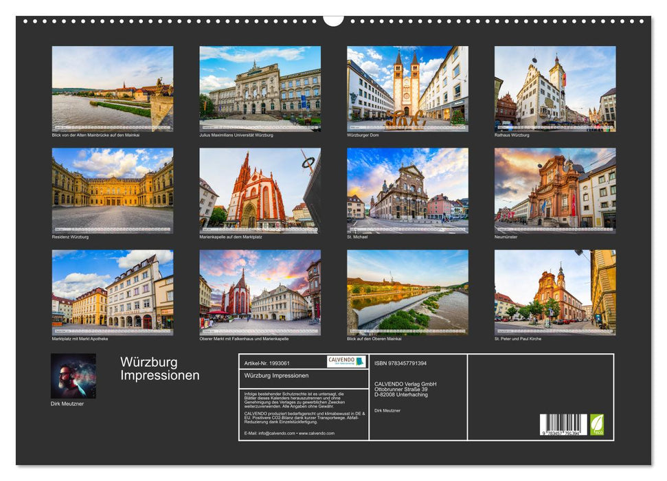 Würzburg Impressionen (CALVENDO Wandkalender 2026)