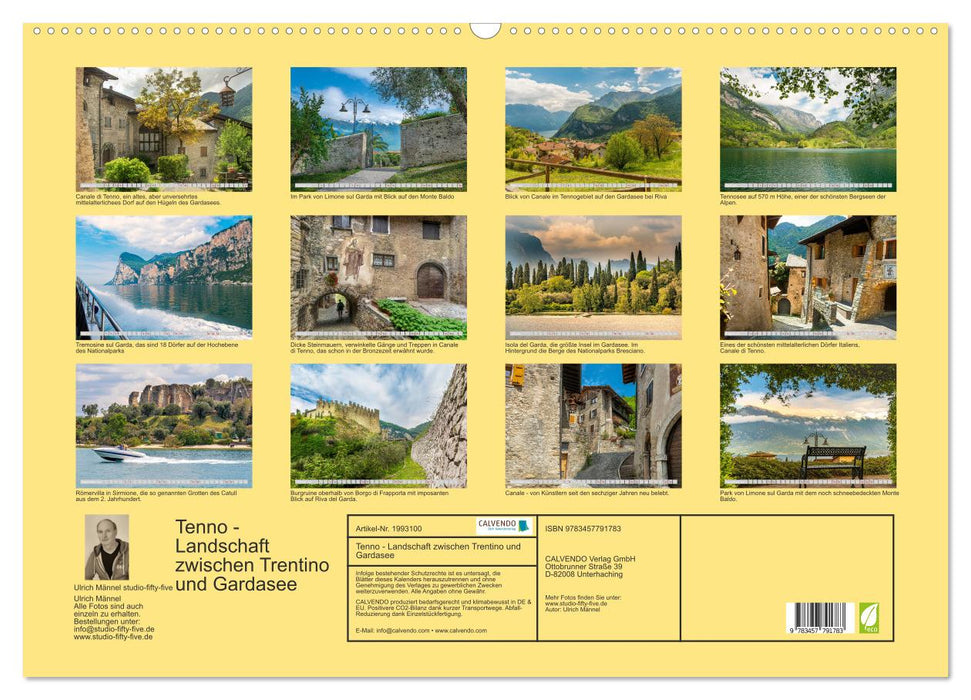 Tenno - Landschaft zwischen Trentino und Gardasee (CALVENDO Wandkalender 2026)