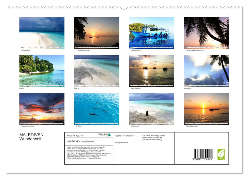 MALEDIVEN Wunderwelt (CALVENDO Wandkalender 2026)