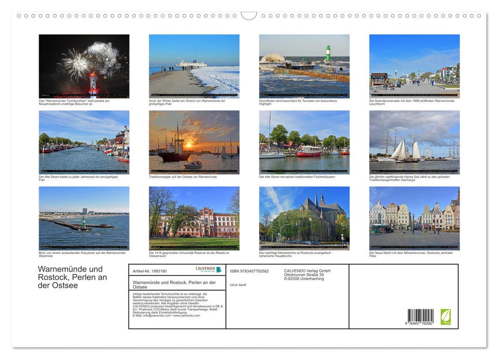 Warnemünde und Rostock, Perlen an der Ostsee (CALVENDO Wandkalender 2026)