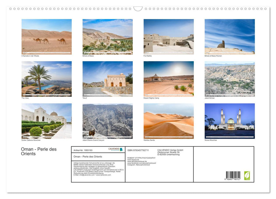 Oman - Perle des Orients (CALVENDO Wandkalender 2026)